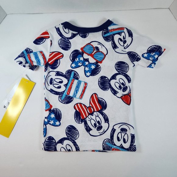 Disney Mickey & Minnie Mouse Toddler Pajamas set 2 pc 2T patriotic 12 mo baby - Picture 5 of 12